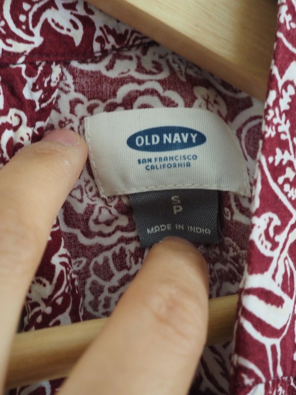 Old Navy Size S Red White Burgundy Paisley Sleeveless Cover Up V Neck Sundress - Picture 4 of 5